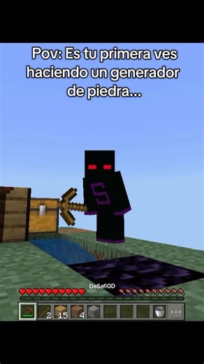 Es tu primera ves haciendo un generador de piedra.😭 #minecraft #memes #parati #humor #mc #shorts