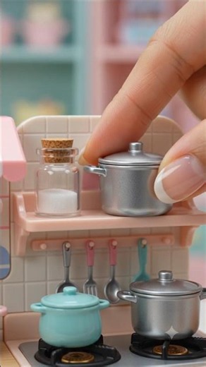 Tiny Kitchen Set Toy Unboxing and Mini Cooking Food ASMR #tinythings #foodiebaby