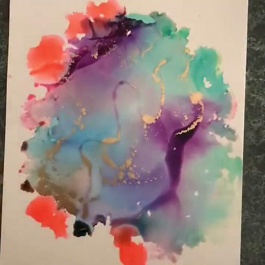 Alcohol Inks on Yupo Paper Abstract Art Timelapse