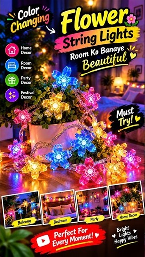 Room Ko Banaye Beautiful! ✨ Best Flower String Lights for Room & Home Decor