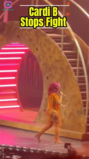 Cardi B asks fans to STOP fighting during her show #cardib