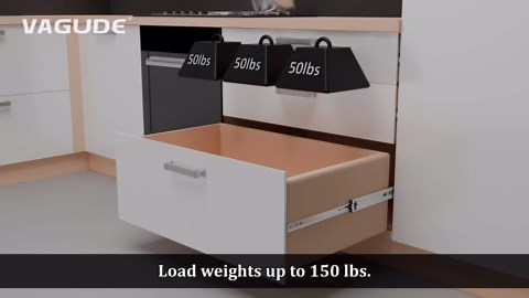 Heavy Duty Drawer Slides Full Extension Side Mount 14 16 18 20 22 24 26 28 30 32 34 36 40 Inch 150 Lbs Metal Dresser Cabine Rails Tracks Glides Runner 1 Pair (Without Lock, 12 Inch)