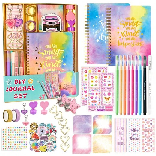 DIY Journal Kit For Girls Ages 8-14, Stationery & Diary Set With Stickers,Birthday Gifts For 8 9 10 11 12 13 14 Year Old Girl, Scrapbook Art Crafts Kit Teen Girl Birthday Gift Idea for Sale Australia