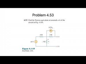 Problem 4.53 Find the Norton equivalent at terminals a-b of thecircuit in Fig. 4.119. Sadiku Circuit