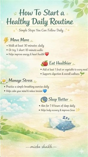 🌿 How To Start a Healthy Daily Routine #HealthyRoutine #DailyHabits #HealthyLifestyle