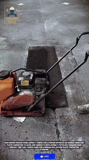 Fast & Efficient Road Repair: Using a Mikasa Asphalt Compactor! #interiordesign