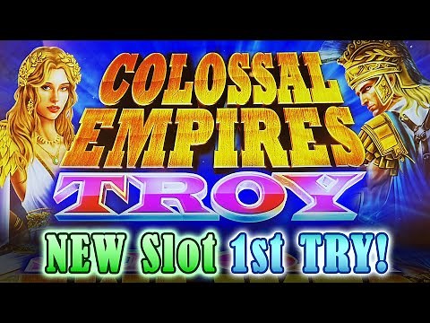 NEW Colossal Empires Troy Slot - First Attempt, Live Play and Bonus at the Rio in Las Vegas!