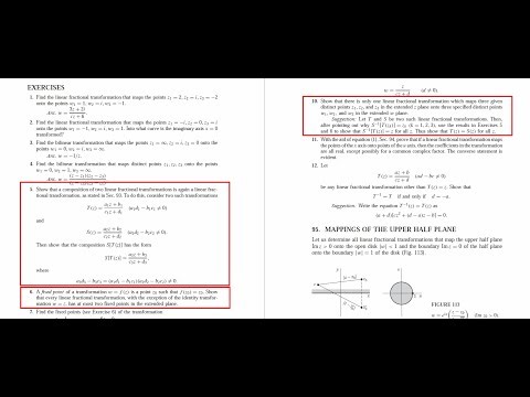 Complex Variables and Applications (8E) - Brown/Churchill. Ex 5, 6, 10, Sec 93: Linear Fractional Tr