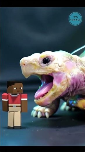 GIANT TURTLE ATTACKS A MINECRAFT CHARACTER IN SLOW MOTION #Minecraft #Attack