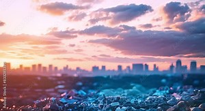 Digital art symbolizing circular economy in construction using recycled materials and zero waste. Concept Circular Economy, Construction, Recycled Materials, Zero Waste, Digital Art