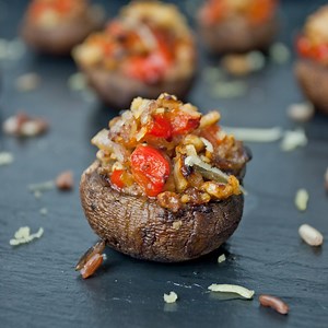 Stuffed Mushrooms - Full recipe http://bit.ly/2eyRULD | So Vegan