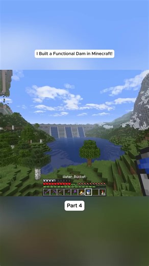 Functional Dam Built in Minecraft Tutorial