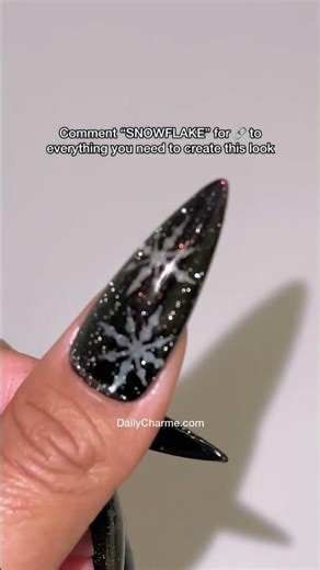 Easy Reflective Silk Cat Eye Snowflake Nails ❄️✨🖤