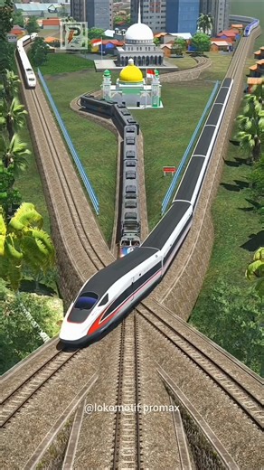 Banyak Kereta Api Cepat Melintasi 3 Tanjakan Persilangan Kereta #railroad #train #railway #new