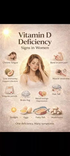 Vitamin D Deficiency: Brief Core Problem: Lack of Vitamin D impairs calcium absorption, disrupting bone health, immune function, and cellular processes throughout the body. Top Symptoms (Often Vague or