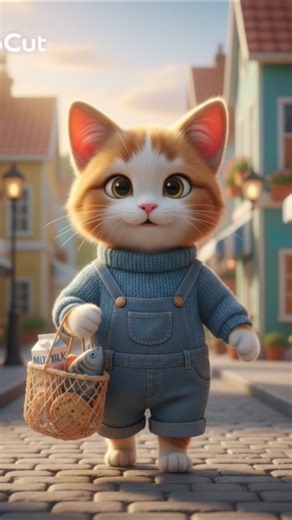 A wonderful moment a cat man help with small cats 😊🥺 #cartoon #3d