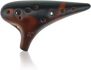 Classic 12 Hole Ceramic Ocarina StrawFire Pottery Ocarina Alto C Ocarina by OcarinaWind®