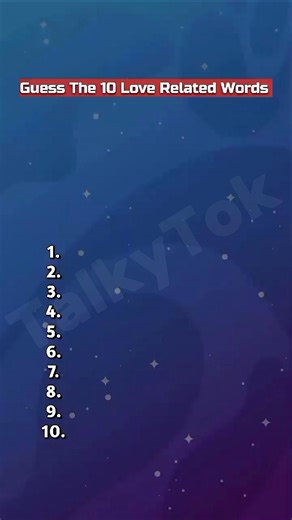 8.5K views · 120 reactions |  Only 1% of romantics can score 10/10 ❤️ Can you?  Hashtags: #LoveQuiz #GuessTheWord #DailyQuiz #WordPuzzle #CoupleChallenge #BrainTeaser #RomanticQuiz #ValentinesVibes #FunChallenge #CommitmentGoals #RomanticVibes | TalkyTok | Facebook
