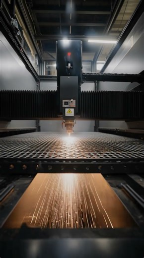 Inside a Laser Cutting Machine – Precision Steel Pattern in Real Time