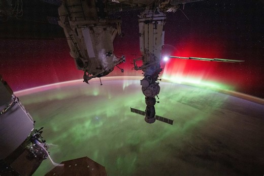 Auroras on Earth light up Moon surface in stunning photos captured from International Space Station - Watch