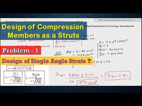 Problem 1 Design of Compression Members as a Strut | Design of Single Angle Strut