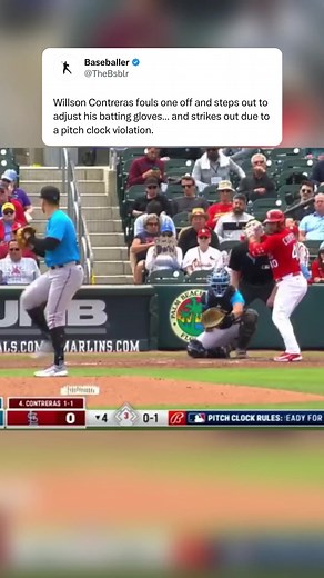 624K views · 4.1K reactions | Strike three on Willson Contreras due to a pitch clock violation 類 via: Bally Sports Midwest | Baseballer | Facebook