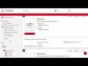 Using the McGill Library's main search tool: the Sofia catalogue