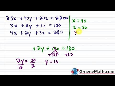Word Problems Systems of Equations in Three Variables