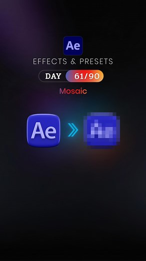 XO MULTIMEDIA | Day 61/90 – Mosaic Effect 🦋 Today is Day 61 of our 90 Days After Effects Challenge, and we’re exploring Mosaic, a pixel-style effect that... | Instagram
