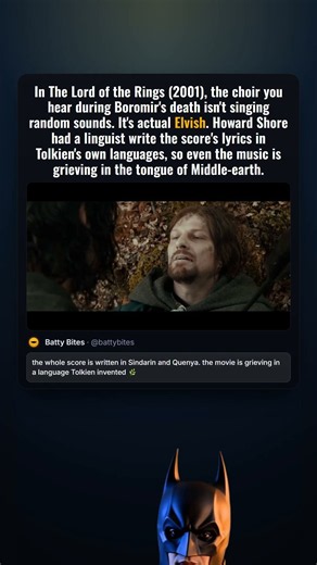 That choir in the Boromir death scene isn't singing gibberish.