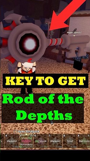 Use this Key to open secret Door to get Rod of the Depths in FISCH! #fisch #roblox #shorts