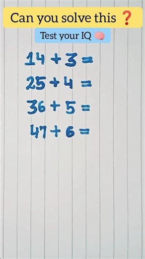 Brain Teaser Challenge-IQ Test🧠#maths #mathtricks #mathstricks #subscribe #brainteaser #braintest