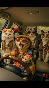 Hippie Road Trip Cats | dd._.tattoo