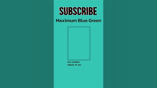 All colors A-Z part 552. Color Name: Maximum Blue Green #color #rgbcode #colorcode