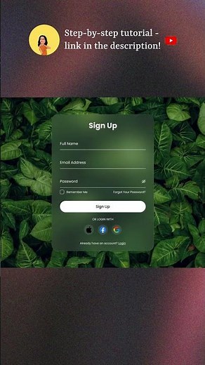 Figma Glassmorphism Form Design Tutorial #figmatutorial #moderndesign