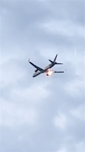 An engine of a Boeing jet erupted in flames moments after taking off from Corfu Bound for Dussledorf, the plane was forced to make an emergency landing in Italy. | Metro