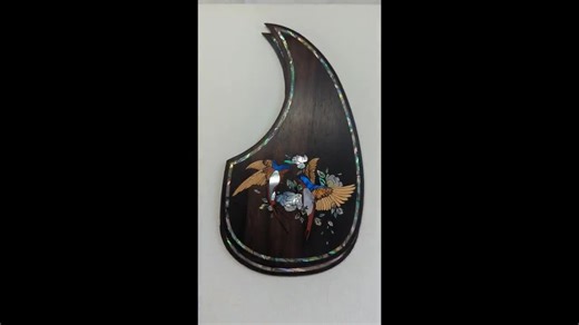 Acoustic Guitar Pickguard: Mother of Pearl Abalone Lovebirds Inlay - Etsy