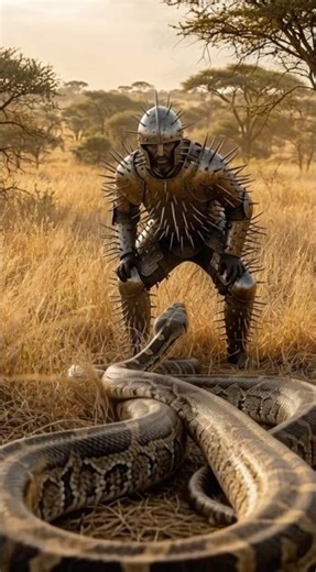 Python Attacks Again and Again… But the Spiked Armor Stops It 🐍😱#shortsfeed #aishortfilm