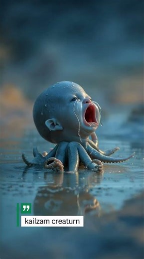 Cute baby with an octopus crying❤️