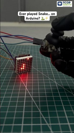 Snake Game on LED Matrix 🐍 | Arduino + Joystick #roboarmy #arduinoproject #robotics #snakegame