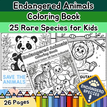 Endangered Animals Coloring Pages | 25 Species Activities for Kids