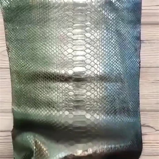 Genuine Python Leather Skin | Gunmetal Green Reticulated Belly Skin Bleached From Indonesian Tannery - Etsy