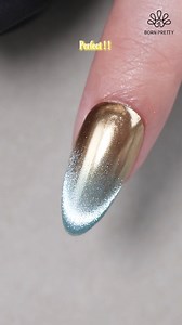 🍦Metallic gradient cat eye nails🐳 on fleek! Totally rocking this summer. Are you ready for these? Using #bornpretty ☀️Chrome Mirror Top Coat ：（ID：56095） 💫Chrome Mirror Nail Powder：（ID：49523） 🌽Reinforcement Gel ：（ID：55844） ❄️Sea Blue Cat Magnetic Gel:16：（ID：56466） 💅Super Top Coat：（ID：55822） Tap the bio and search the product id to find more colors.🥰 #nailtips #nailart #allshinonme #nailsdesign #bornpretty #gelnail #glitternails #naillover #nailfashion #shinynails #diynails #nailsofinstagram