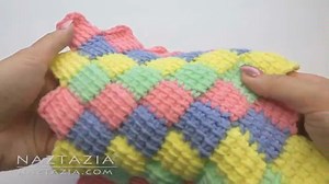 【钩针】钩针网格状编织教程How to Crochet Entrelac