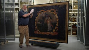 Atlanta History Center is home to one of the nation’s most comprehensive collections of Civil War memorabilia, including a growing number of rare objects identified specifically with African American U.S. Colored Troops soldiers and regiments. At the cornerstone of the collection is this large, framed, regimental standard that belonged to Philadelphia’s 127th Regiment of the United States Colored Infantry. The 127th Regiment was one of the 175 regiments that made up the United States Colored Tro