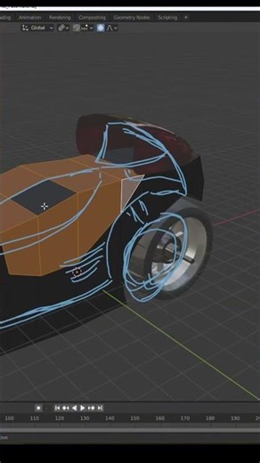 Blender 3D futuristic Motorcycle 🛵 #shorts #short #blender