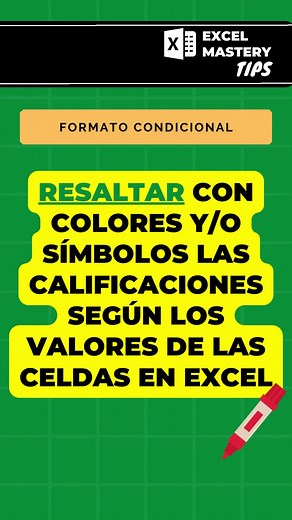 Formato condicional en Excel. Cómo resaltar con colores y/o símbolos las calificaciones según los valores de las celdas 🎨📊 #FormatoCondicional #ExcelTrucos #VisualizaciónDatos #ConsejosExcel #ExcelTips #Automatización #TipsExcel #Productividad #DataAnalysis #ExcelFormulas #cursodeexcel #aprenderexcel #excelbasico #ConsejosExcel #Productividad #DataTips #FórmulasExcel #TutorialesExcel