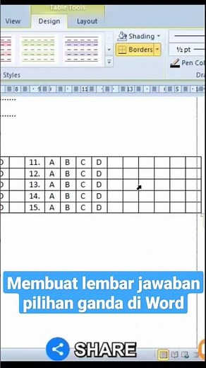 How to create a multiple choice answer sheet in Word #shorts #short #tutorial #msword