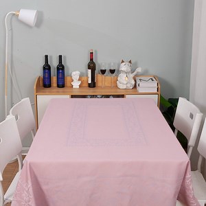 [Hot Item] Wholesale Pink 100% Polyester Rectangular Tablecloths Rectangle Wedding Table Cloth for Restaurant