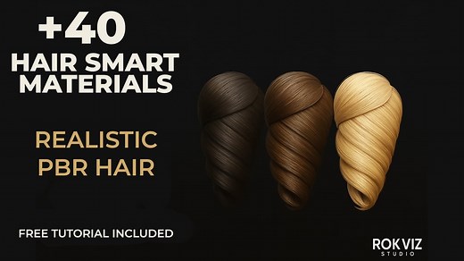 +40 Hair MATERIAL * Smart Materials * for Substance Painter + free video tutorial